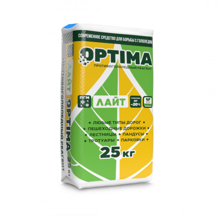 Противогололедный материал Optima Lite 25 кг (ПГМ, - 20 °С)
